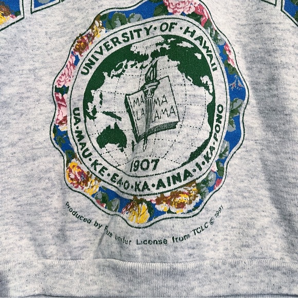 Vintage 1991 University of Hawaii Cropped Sweatshirt - Picture 2 of 6